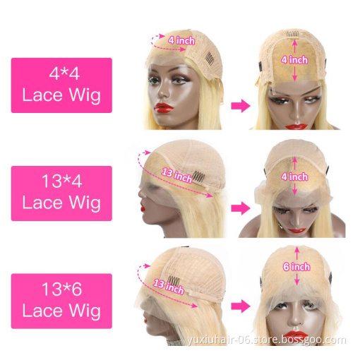 Brazilian 13by4 body Wave Blonde lace Wigs Human Hair Cuticle Aligned Virgin Hair Transparent Lace Frontal Wigs For Black Women